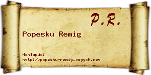 Popesku Remig névjegykártya